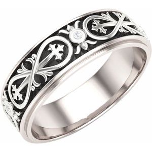 14K Yellow Or White Or Rose Gold Fancy Band