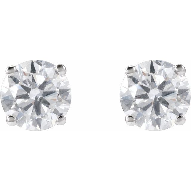 14K Yellow Or White Or Rose Gold Round VS, F+ Friction 4-Prong Polished Lab-Grown Diamond Stud Earrings