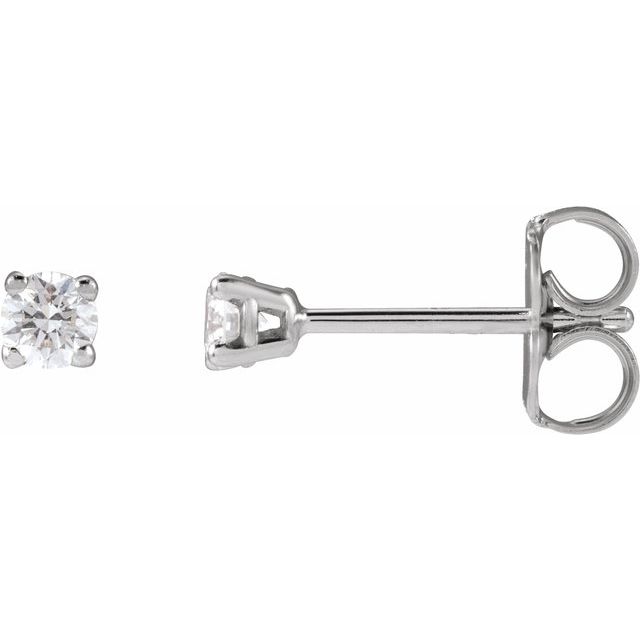 14K Yellow Or White Or Rose Gold Round SI1-SI2, G-H Friction 4-Prong Polished Lab-Grown Diamond Stud Earrings