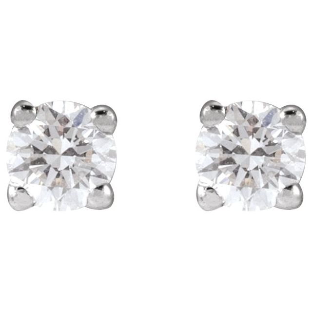 14K Yellow Or White Or Rose Gold Round VS, F+ Friction 4-Prong Polished Lab-Grown Diamond Stud Earrings