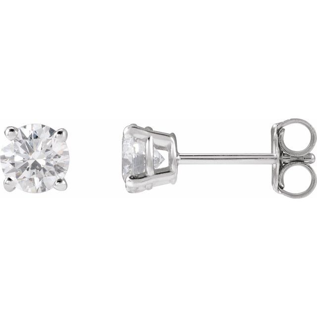 14K Yellow Or White Or Rose Gold Round VS, F+ Friction 4-Prong Polished Lab-Grown Diamond Stud Earrings