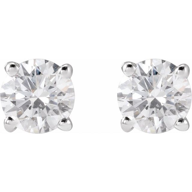 14K Yellow Or White Or Rose Gold Round VS, F+ Friction 4-Prong Polished Lab-Grown Diamond Stud Earrings
