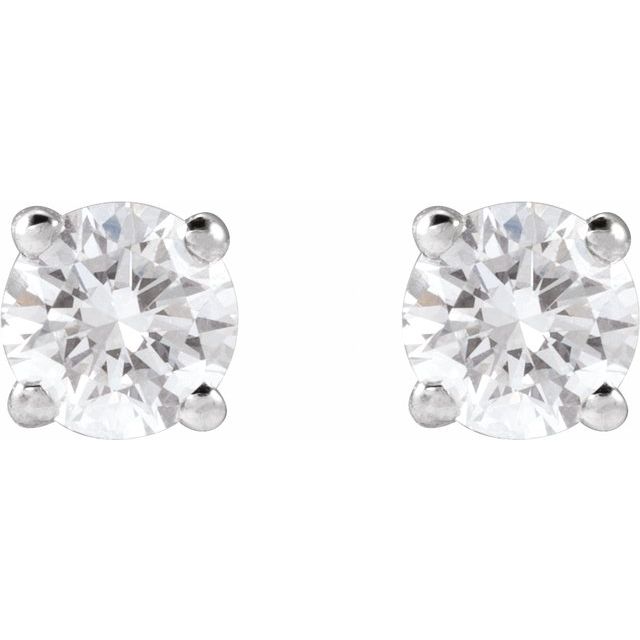 14K Yellow Or White Or Rose Gold Round VS, F+ Friction 4-Prong Polished Lab-Grown Diamond Stud Earrings