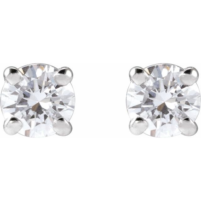 14K Yellow Or White Or Rose Gold Round VS, F+ Friction 4-Prong Polished Lab-Grown Diamond Stud Earrings