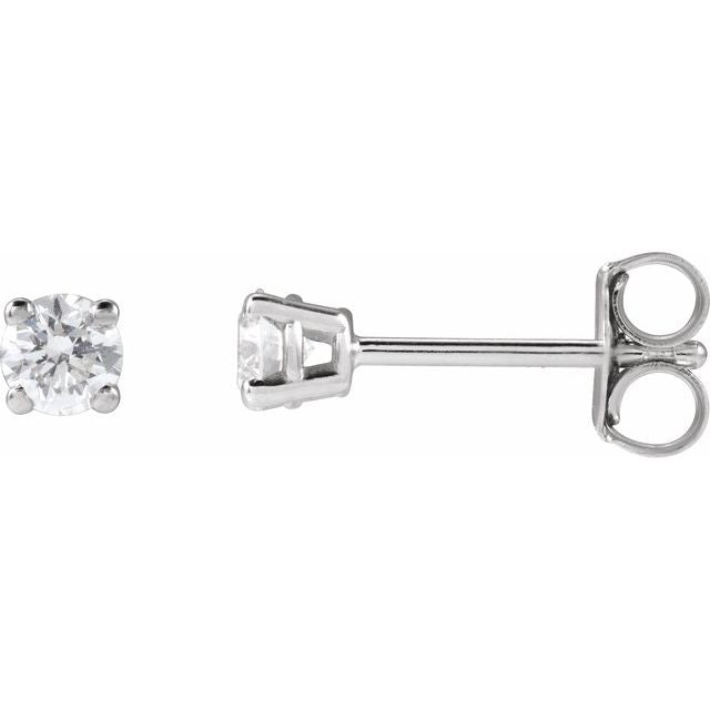 14K Yellow Or White Or Rose Gold Round VS, F+ Friction 4-Prong Polished Lab-Grown Diamond Stud Earrings
