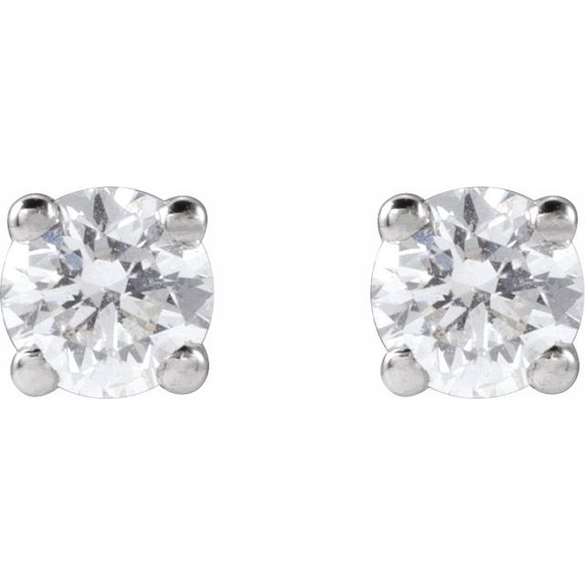 14K Yellow Or White Or Rose Gold Round SI1-SI2, G-H Friction 4-Prong Polished Lab-Grown Diamond Stud Earrings