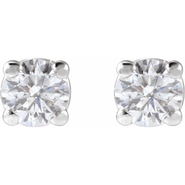 14K Yellow Or White Or Rose Gold Round VS, F+ Friction 4-Prong Polished Lab-Grown Diamond Stud Earrings