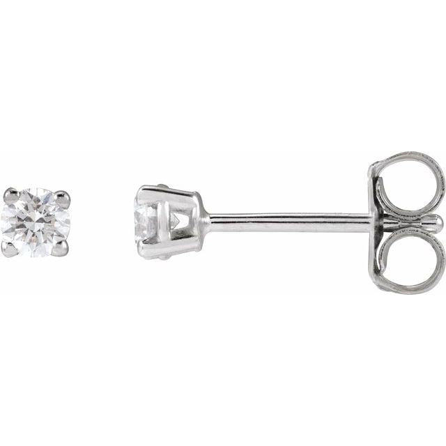 14K Yellow Or White Or Rose Gold Round VS, F+ Friction 4-Prong Polished Lab-Grown Diamond Stud Earrings