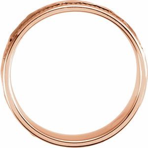 14K Yellow Or White Or Rose Gold Rope Edge Comfort-Fit Flat Band