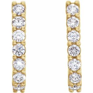 14K Yellow Gold Round 2.4 Mm 3/4 Ctw Lab Grown Diamond Earrings