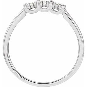 14K White Gold Natural Diamond Round 2.3 Mm Polished 1/6 Ctw Natural Diamond Three-Stone Ring Size 7