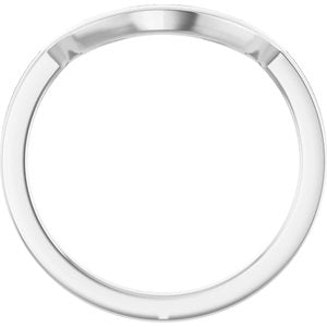 14K White Gold Oval 9 X 7 Mm Polished Matching Band Size 7