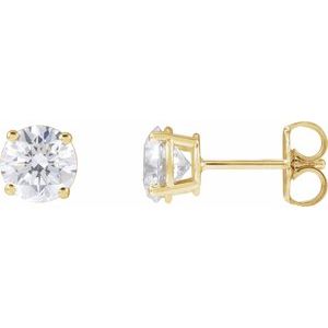 14K Yellow Or White Gold 8Mm Si1-Si2, Gh Friction Backs Included 4-Prong Polished 4 Ctw Lab-Grown Diamond Stud Earrings