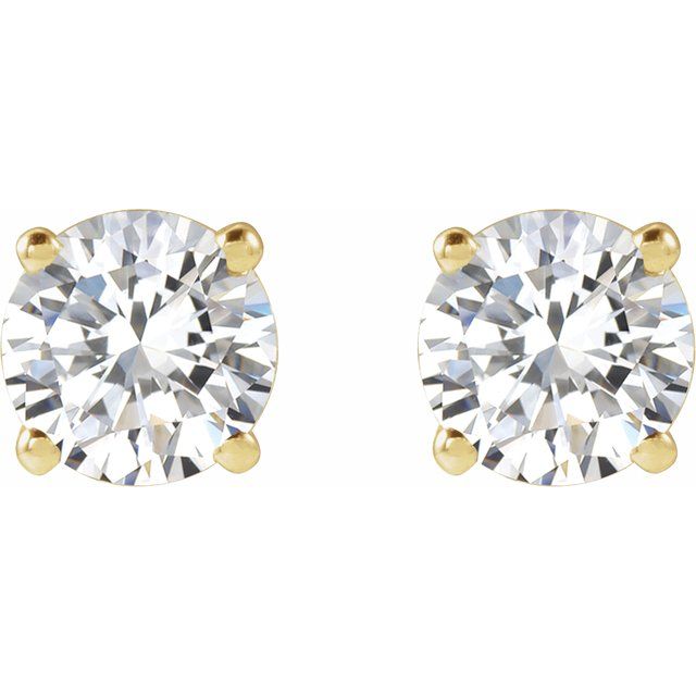 14K Yellow Or White Or Rose Gold Round VS, F+ Friction 4-Prong Polished Lab-Grown Diamond Stud Earrings