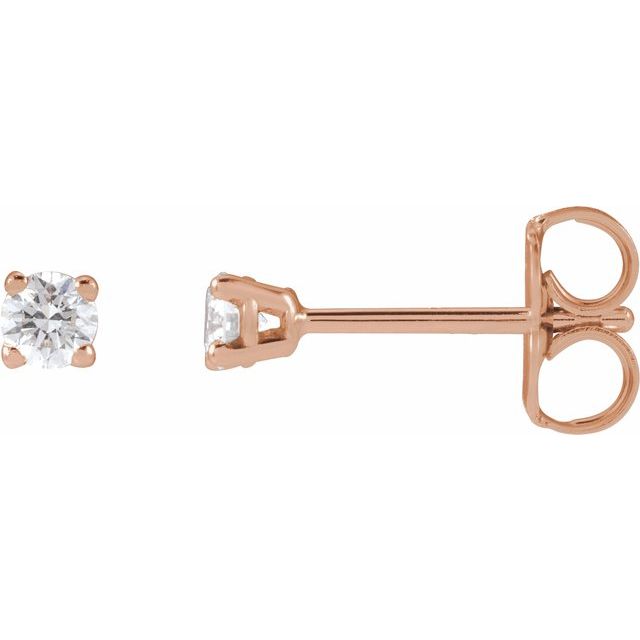 14K Yellow Or White Or Rose Gold Round VS, F+ Friction 4-Prong Polished Lab-Grown Diamond Stud Earrings