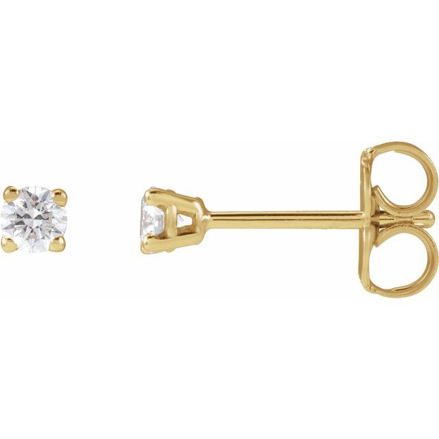 14K Yellow Or White Or Rose Gold Round VS, F+ Friction 4-Prong Polished Lab-Grown Diamond Stud Earrings