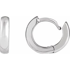 Sterling Silver Pair Hinged Earrings, Length: 12 Mm, Thickness: 2.7 Mm