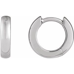 Sterling Silver Pair Hinged Earrings, Length: 12 Mm, Thickness: 2.7 Mm