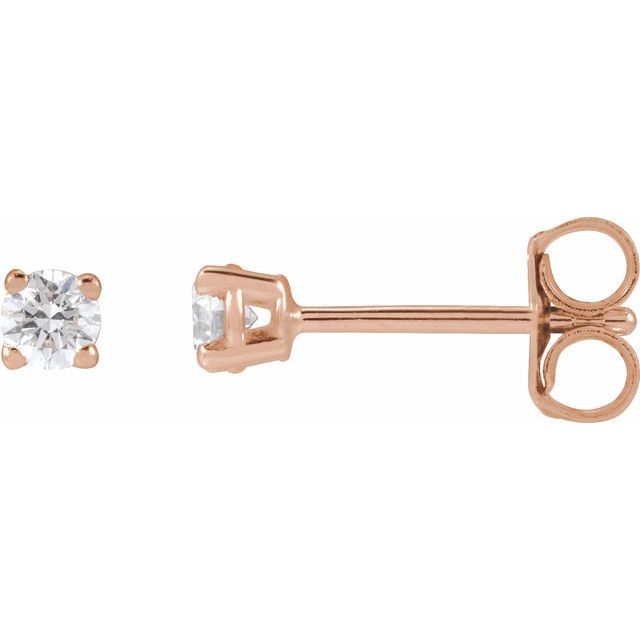 14K Yellow Or White Or Rose Gold Round VS, F+ Friction 4-Prong Polished Lab-Grown Diamond Stud Earrings