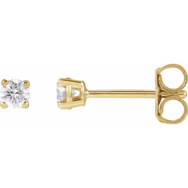 14K Yellow Or White Or Rose Gold Round SI1-SI2, G-H Friction 4-Prong Polished Lab-Grown Diamond Stud Earrings