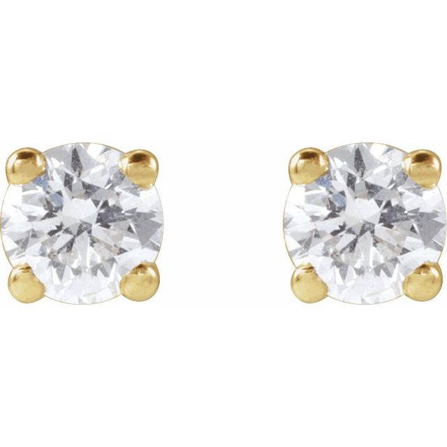 14K Yellow Or White Or Rose Gold Round VS, F+ Friction 4-Prong Polished Lab-Grown Diamond Stud Earrings