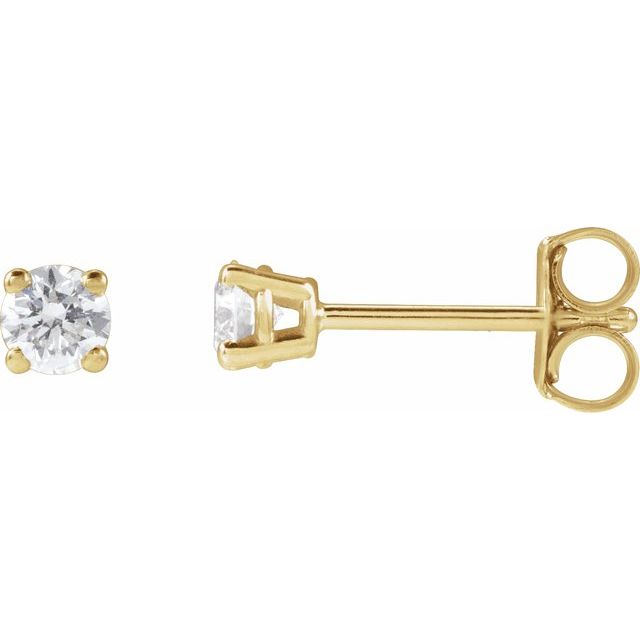 14K Yellow Or White Or Rose Gold Round VS, F+ Friction 4-Prong Polished Lab-Grown Diamond Stud Earrings