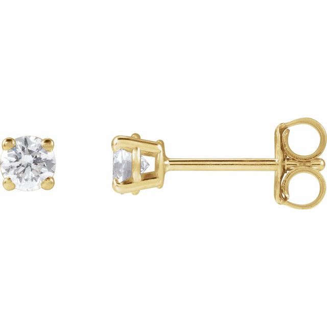 14K Yellow Or White Or Rose Gold Round VS, F+ Friction 4-Prong Polished Lab-Grown Diamond Stud Earrings
