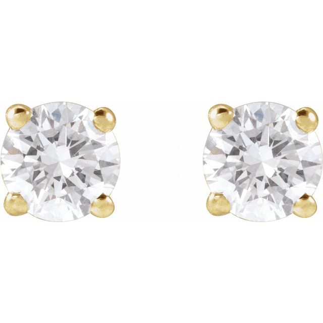 14K Yellow Or White Or Rose Gold Round VS, F+ Friction 4-Prong Polished Lab-Grown Diamond Stud Earrings