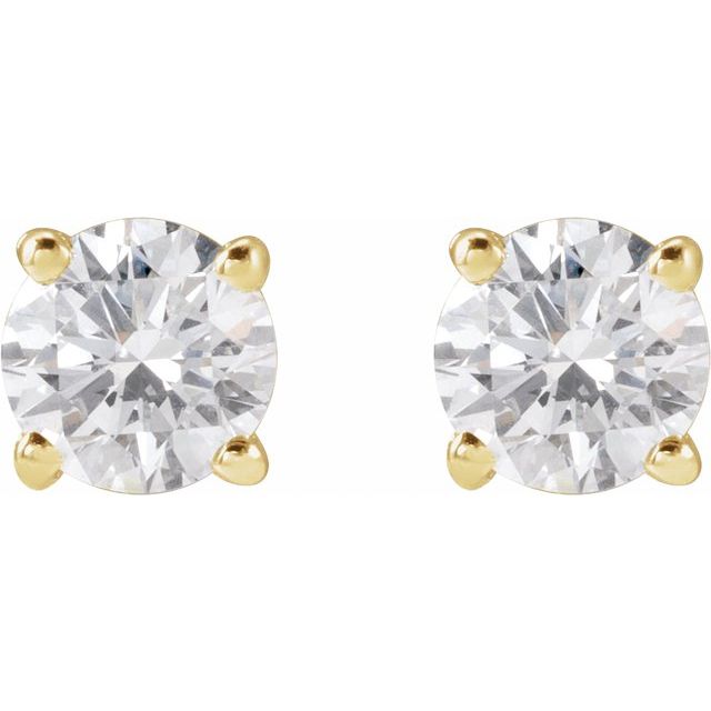 14K Yellow Or White Or Rose Gold Round VS, F+ Friction 4-Prong Polished Lab-Grown Diamond Stud Earrings