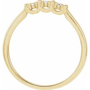 14K Yellow Gold Natural Diamond Round 2.3 Mm Polished 1/6 Ctw Natural Diamond Three-Stone Ring Size 7