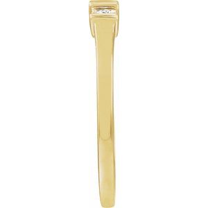 14K Yellow Gold Natural Diamond Round 2.3 Mm Polished 1/6 Ctw Natural Diamond Three-Stone Ring Size 7