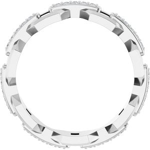 14K White Gold Round 1.2 Mm G-H Si2-Si3 1/5 Ctw Natural Diamond Band Size 10