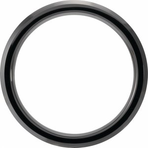 Black Ceramic Beveled Band with Cypress Wood Inlay Size 10