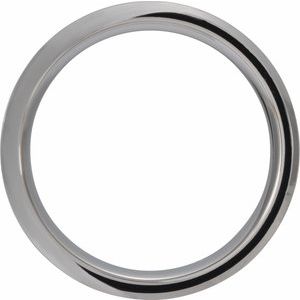 Tungsten 6 Mm  Polished  Beveled Band With Cypress Wood Inlay Size 8.5