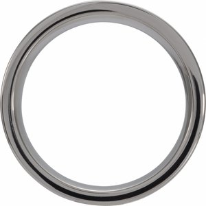 Tungsten 6 Mm  Polished  Flat Band With Mesquite Wood Inlay Size 9