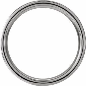 Tungsten 8 Mm  Flat Band With Texas Ebony Wood Inlay Size 12