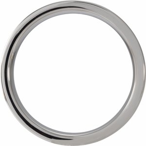 Tungsten 6 Mm  Flat Band With Cypress Wood Inlay Size 8.5