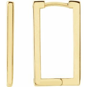 14K Yellow Gold 20 X 11 Mm 1.6 Mm Pair Hinged Polished Geometric Hinged Hoop Earrings