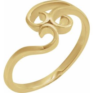 14K Yellow Gold Polished Freeform Ring Size 6