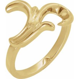 14K Yellow Gold Polished Freeform Ring Size 6