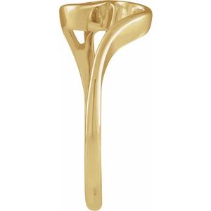 14K Yellow Gold Polished Freeform Ring Size 6