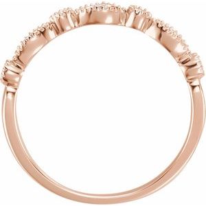 14K Rose Gold Round 1.7 Mm 1/5 Ctw Natural Diamond Anniversary Band Size 6.5