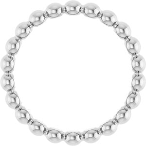 Sterling Silver Beaded Stackable Ring Size 4