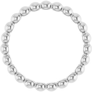 14K White Gold Beaded Stackable Ring Size 4.5
