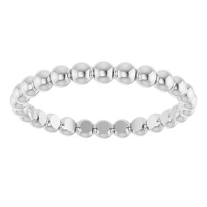 14K White Gold Beaded Stackable Ring Size 7