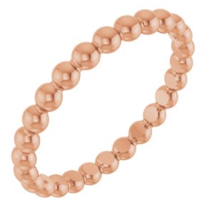 14K Rose Gold Beaded Stackable Ring Size 7