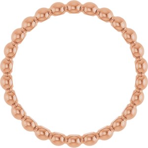 14K Rose Gold Beaded Stackable Ring Size 7