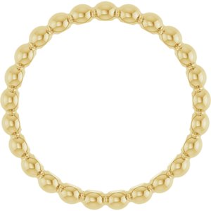 14K Yellow Gold Beaded Stackable Ring Size 6.5