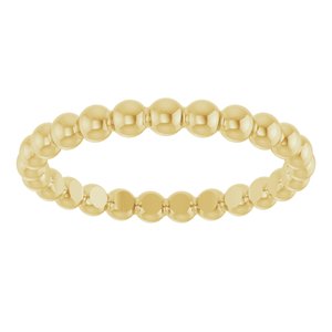 14K Yellow Gold Beaded Stackable Ring Size 6.5