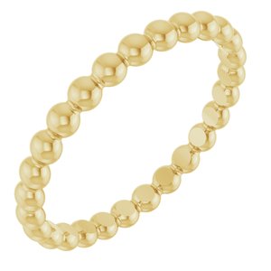 14K Yellow Gold Beaded Stackable Ring Size 9
